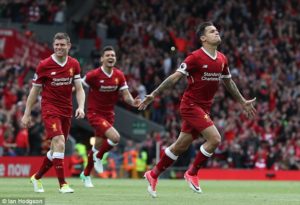 Liverpool Tumbangkan Huddersfield 3 Gol Tanpa Balas